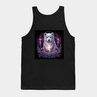 Mystifying Samoyed With Candles Tank Top